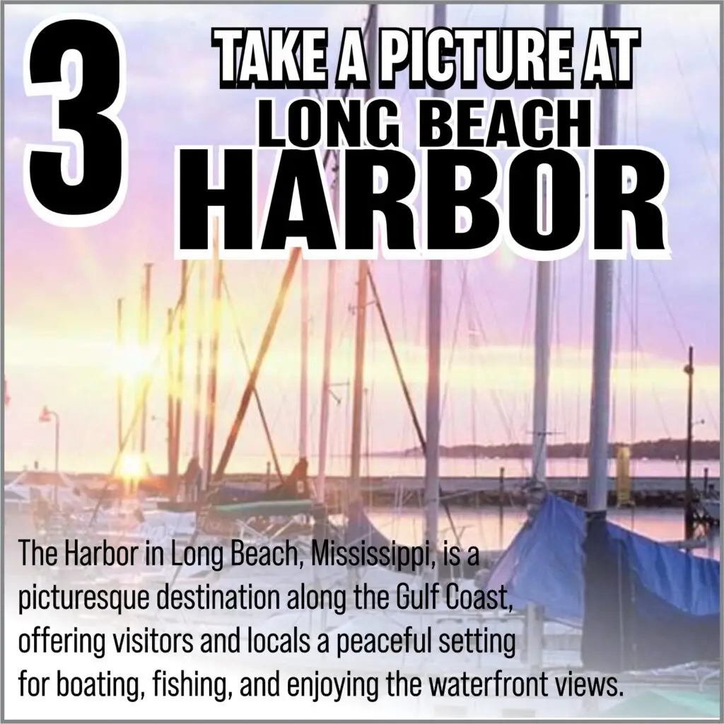 Take a picture at Long Beach Harbor, featuring a scenic waterfront view with sailboats and a sunset backdrop, promoting local attractions and outdoor activities.